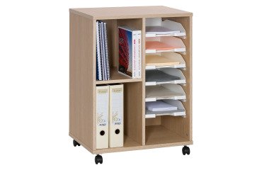 Desserte mobile mixte Pixy 6 corbeilles coulissantes