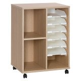 Desserte mobile mixte bois 6 corbeilles coulissantes Pixy