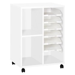 Mobile serving trolley Pixy 6 with sliding white baskets