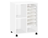 Desserte mobile mixte bois 6 corbeilles coulissantes Pixy