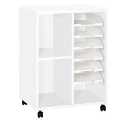 Desserte mobile mixte bois 6 corbeilles coulissantes Pixy