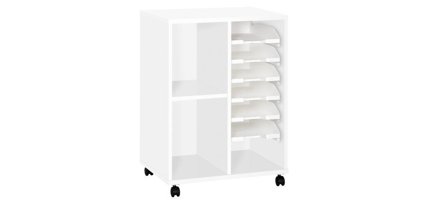 Desserte mobile mixte bois 6 corbeilles coulissantes Pixy