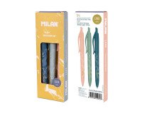 Caja regalo serie Lava con 3 bolígrafos P1 tinta azul MILAN