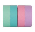 Ruban adhésif déco couleurs pastel assorties - Largeur 15 mm x Longueur 10 m - Étui de 4