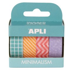 Assorted shapes adhesive tape - Width 15 mm x Length 10 m - Pack of 4