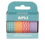 Ruban adhésif déco formes assorties - Largeur 15 mm x Longueur 10 m - Étui de 4