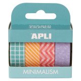 Ruban adhésif déco formes assorties - Largeur 15 mm x Longueur 10 m - Étui de 4