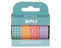 Tape met diverse vormen voor decoratie - Breedte 15 mm x Lengte 10 m - Set van 4 stuks