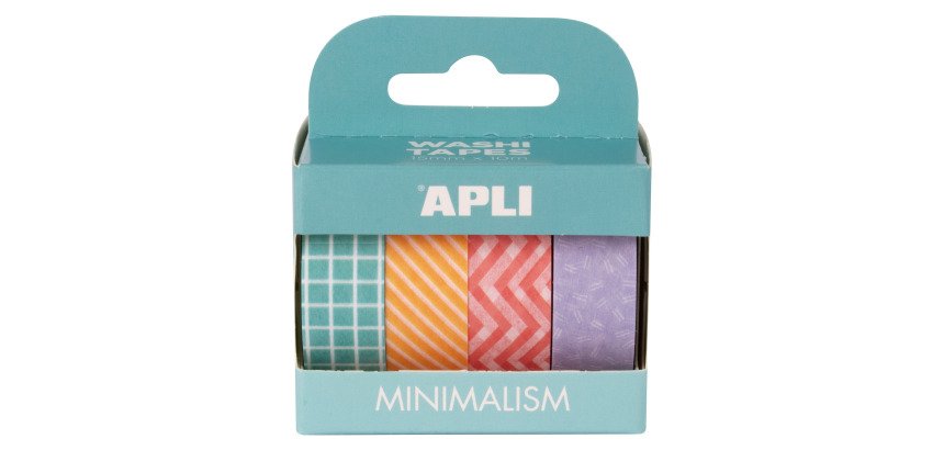 Ruban adhésif déco formes assorties - Largeur 15 mm x Longueur 10 m - Étui de 4