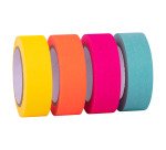 Ruban adhésif déco couleurs fluo assorties - Largeur 15 mm x longueur 10 m - Étuis de 4
