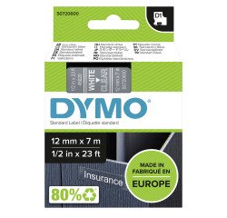 Ruban polyester Dymo D1 12 mm S0720600 transparent écriture blanche