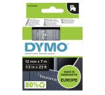 Ruban polyester Dymo D1 12 mm S0720600 transparent écriture blanche