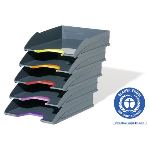 Pack de 5 bandejas portadocumentos Durable Varicolor® Gris oscuro
