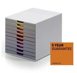 Módulo de archivo Durable Varicolor® de 10 cajones Gris
