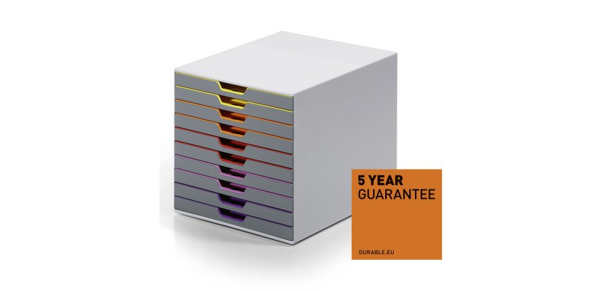 Módulo de archivo Durable Varicolor® de 10 cajones Gris