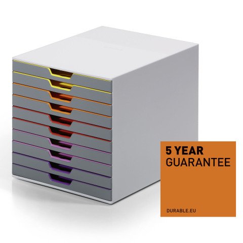 Módulo de archivo Durable Varicolor® de 10 cajones Gris