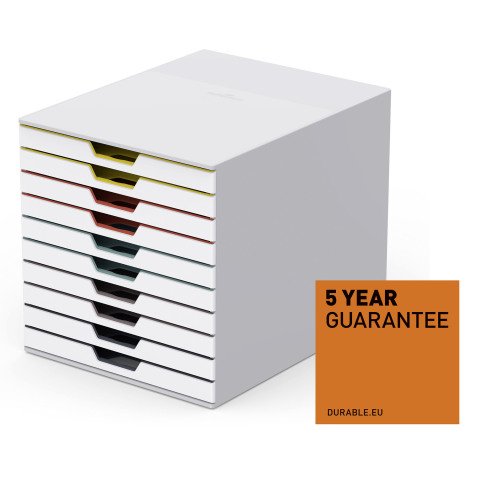 Módulo de archivo Durable Varicolor® de 10 cajones Blanco
