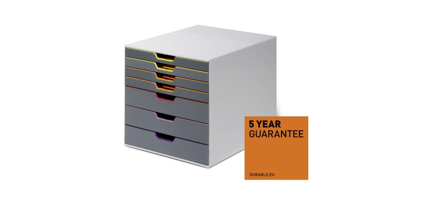 Módulo de archivo Durable Varicolor® 7 cajones Gris