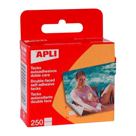 Adhesive double-sided Apli tabs - Pack of 250