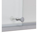 Vitrine d'intérieur portes coulissantes fond laqué gris clair H 65 x L 132 cm- 12 feuilles A4