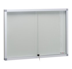 Schaufenster zur wirtschaftlichen Innenanzeige, Schiebetür, 8 Blätter im Format A4.