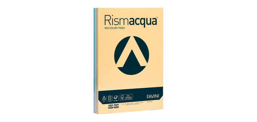 Card Favini Rismacqua mix 5 soft colors Assorted colors A4 200g 125 sheets