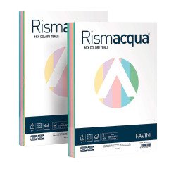 Carta A3 Favini Rismacqua mix 5 multicolore 200g - colori tenui assortiti  - risma da 125 fogli - Cartoncino per stampa e fotocopie