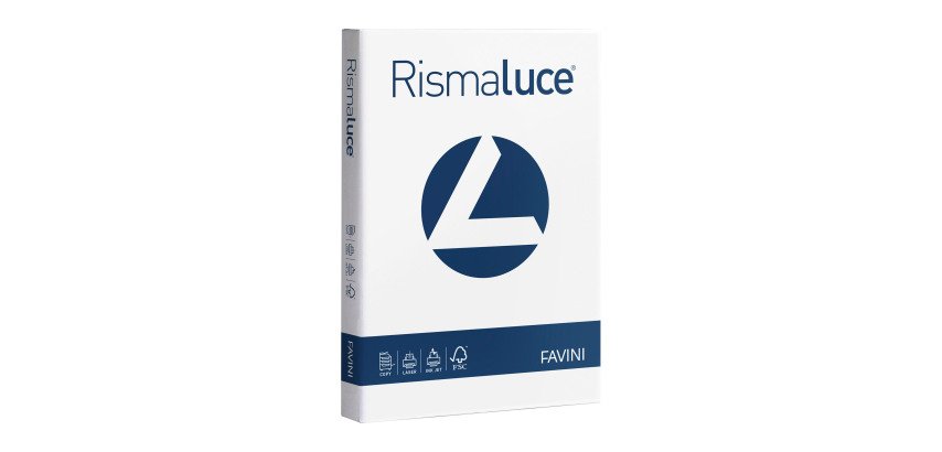 Carta A4 Favini Rismaluce bianco monocolore 200g - rimsa da 125 fogli - Cartoncino per stampa e fotocopie