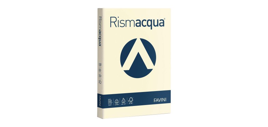 Carta A4 Favini Rismaluce avorio monocolore 200g - rimsa da 125 fogli - Cartoncino per stampa e fotocopie