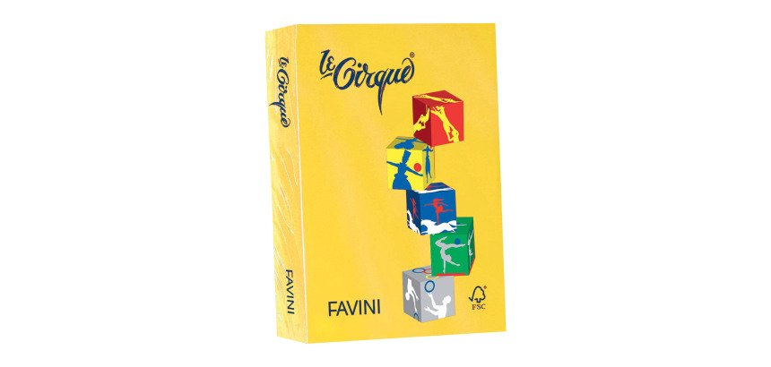 Carta A4 Favini Le Cirque 160g - giallo zolfo 200 - risma da 250 fogli - Carta per stampe e fotocopie