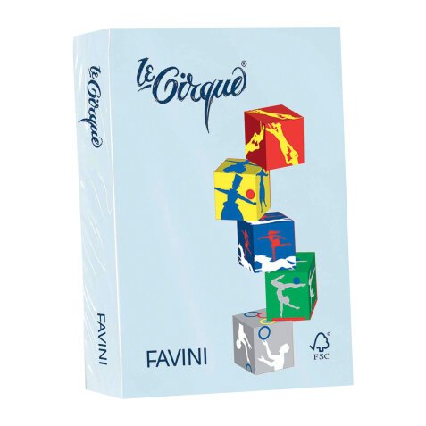 Carta Le Cirque - A4 - 80 gr - celeste pastello 101 - Favini - conf. 500 fogli - Favini A71T504 carta inkjet