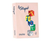 Carta A4 Favini Le Cirque 80g - salmone pastello 103 - risma da 500 fogli - A715504  - Carta per stampe e fotocopie