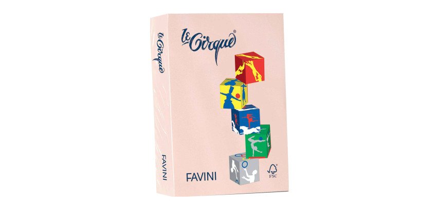 Carta A4 Favini Le Cirque 80g - salmone pastello 103 - risma da 500 fogli - A715504  - Carta per stampe e fotocopie