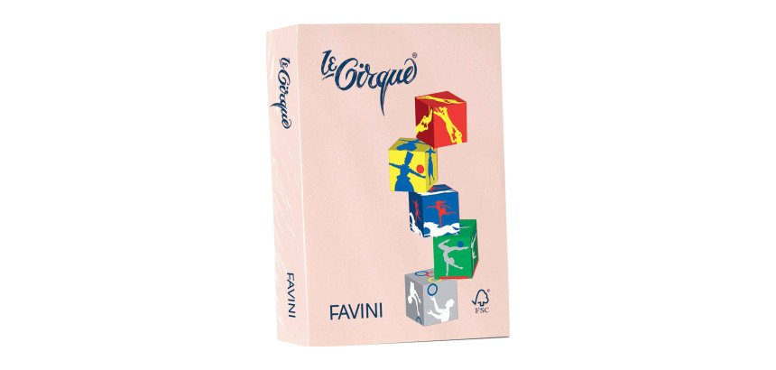 Carta A4 Favini Le Cirque 80g - salmone pastello 103 - risma da 500 fogli - A715504  - Carta per stampe e fotocopie