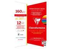 Hülle 12 Blätter Zeichenpapier in lebendigen Farben sortiert A4 160 g
