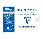 Pochette 10 feuilles papier dessin blanc A3 180 g