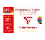 Pochette 12 feuilles papier dessin couleurs vives assorties A4 160 g
