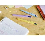 Stylos bille Bic 4 couleurs pastel monochrome rétractable pointe 1 mm - écriture moyenne - Boîte de 12