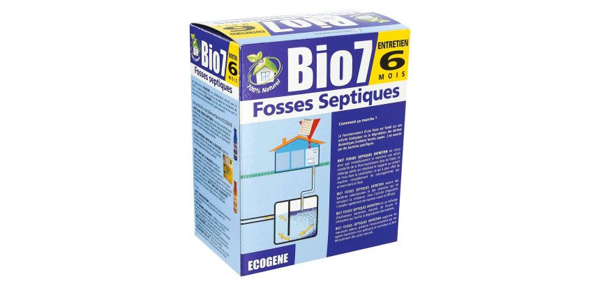 Activateur bactérien biologique de fosse septique Bio7 entretien 6 mois