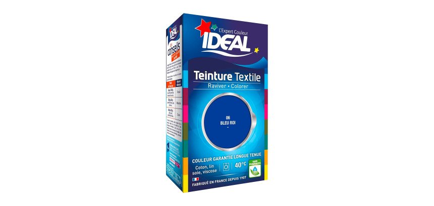 Teinture textile liquide Grand teint Idéal - Bleu roi N°06 - 40 ml