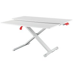 Station de travail - assis debout - avec plateau coulissant - blanc - Leitz Ergo