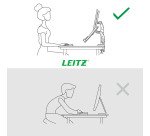 Bras support écran et ordinateur portable double Leitz Ergo à faible encombrement  - gris foncé