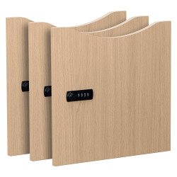 Lot de 3 portes Lockers mélaminées -  Serrure à code