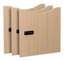 Lot de 3 portes Lockers mélaminées -  Serrure à code