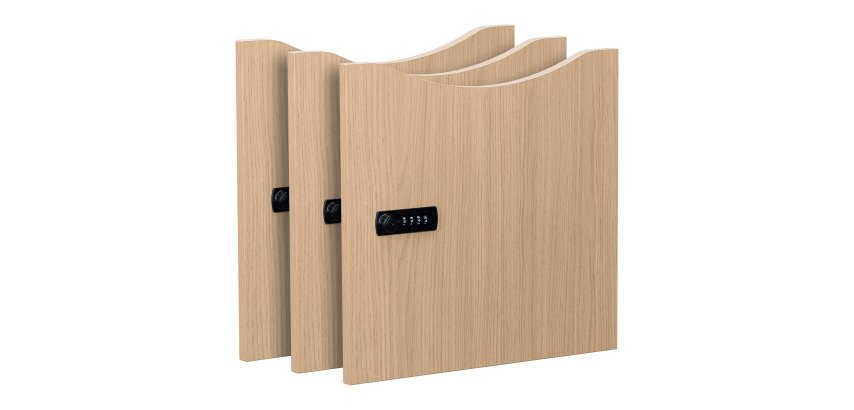 Lot de 3 portes mélaminées Lockers - Serrure à code