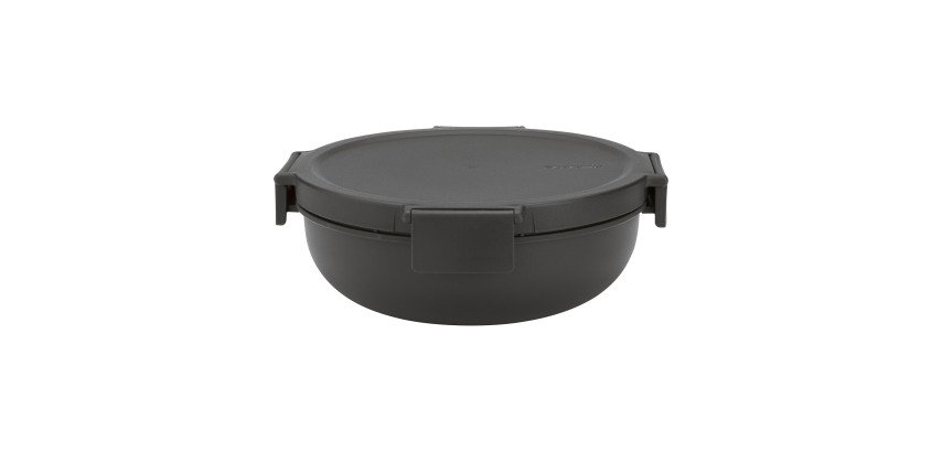 Salatbox Make & Take Brabantia, rund, 1,3 L - Dunkelgrau