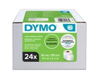 Pack 24 rouleaux d'étiquettes d'adresse 36 x 89 mm Dymo - Rouleaux de 260
