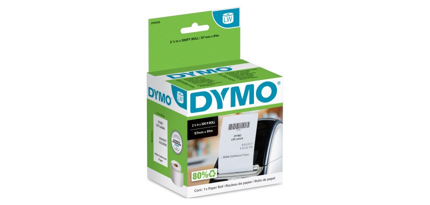Rouleau de papier continu 57 mm x 91 m Dymo