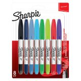 Marqueur permanent Sharpie double pointe - Pochette de 8
