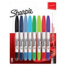 Marqueur permanent Sharpie double pointe - Pochette de 8